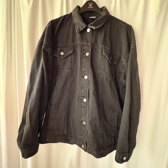 Women's Black Denim Jacket Cotton Blend 3X M mkoplow - Picture 1 of 8